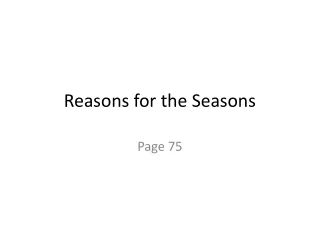Reasons for the Seasons