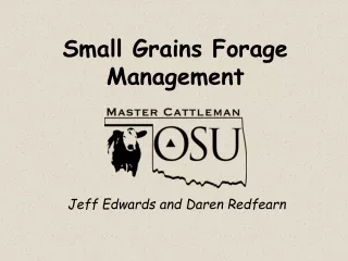 Small Grains Forage Management