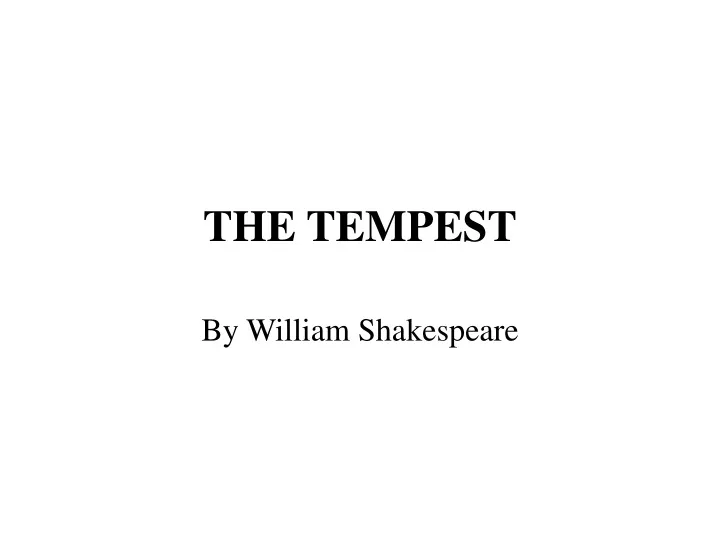 the tempest