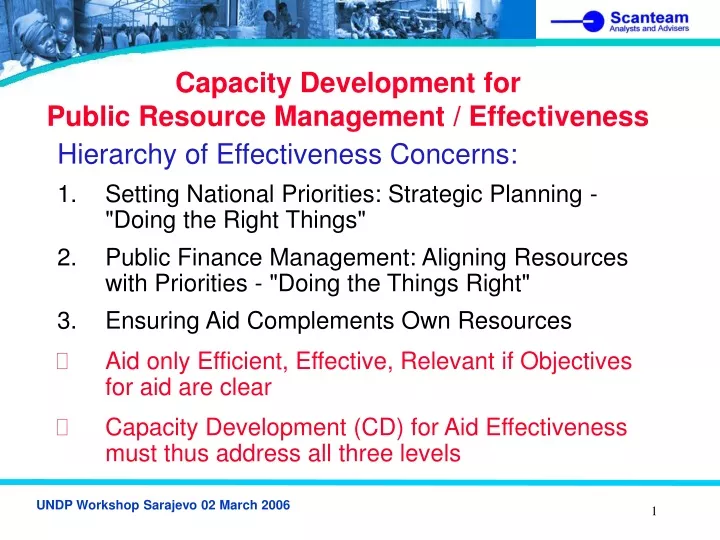 capacity development for public resource management effectiveness