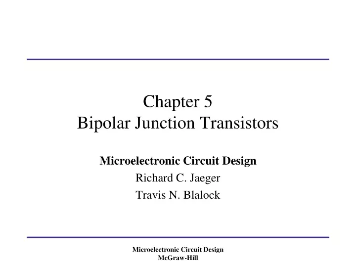 chapter 5 bipolar junction transistors