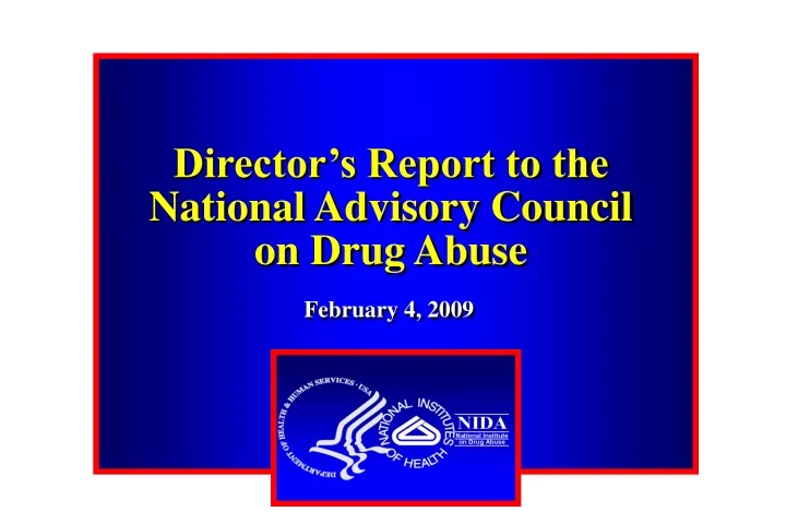 director s report to the national advisory