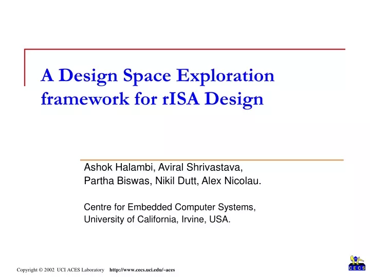 a design space exploration framework for risa design