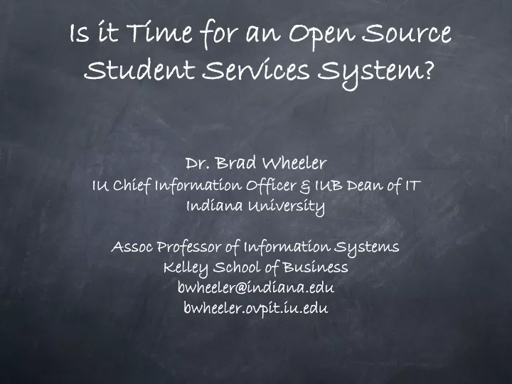 is it time for an open source student services
