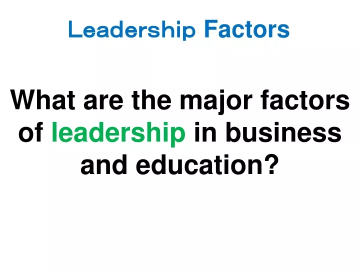 factors