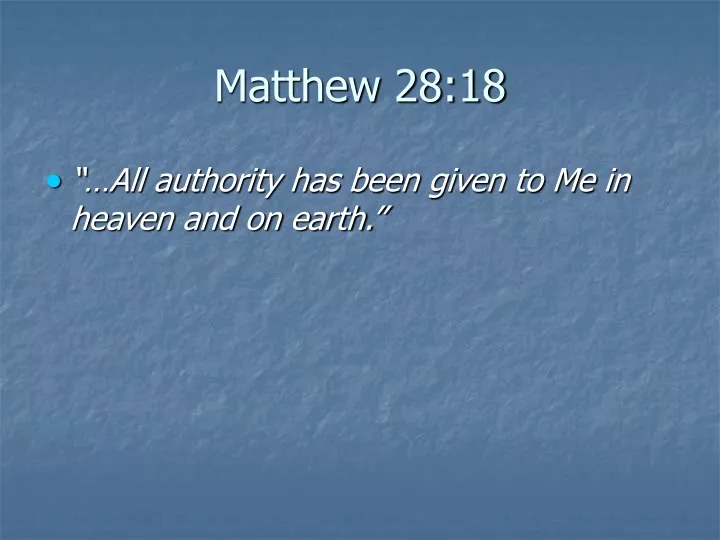 matthew 28 18