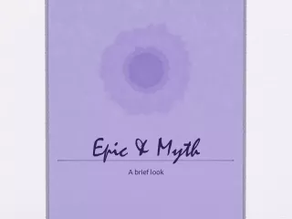 Epic &amp; Myth