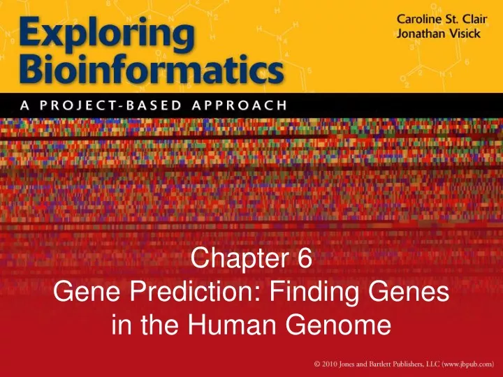 chapter 6 gene prediction finding genes