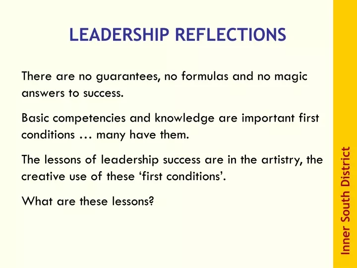 leadership reflections