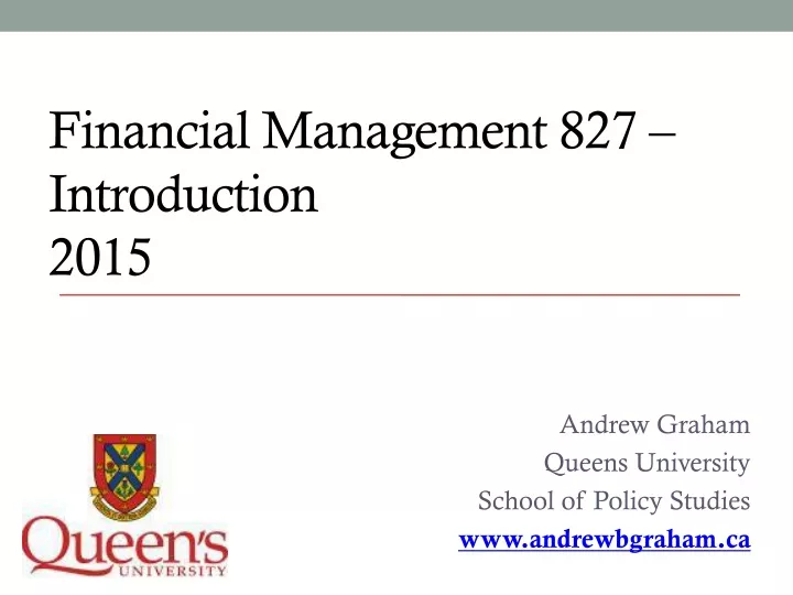 financial management 827 introduction 2015