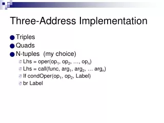 Three-Address Implementation