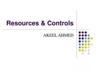 Resources &amp; Controls