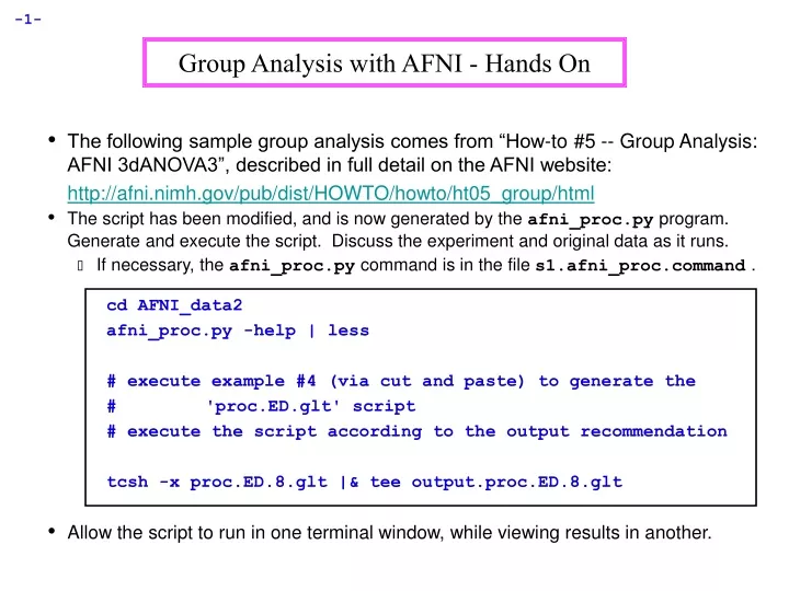 group analysis with afni hands on