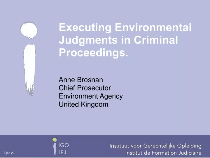 executing environmental judgments in criminal