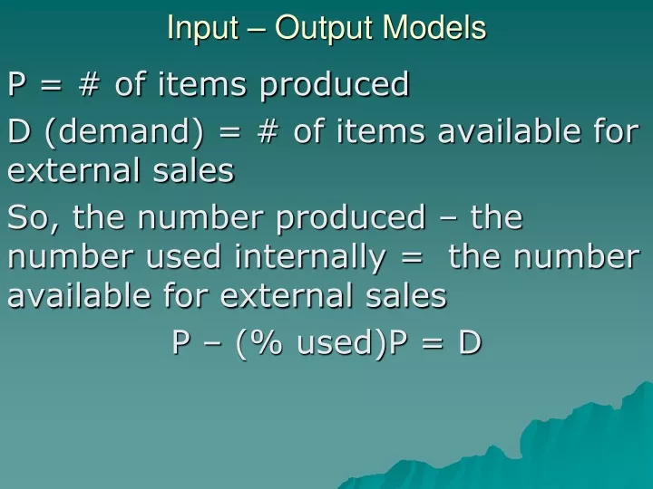 input output models