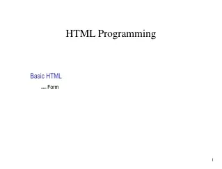 HTML Programming