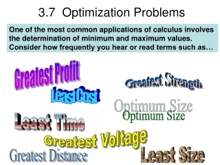 3.7  Optimization Problems
