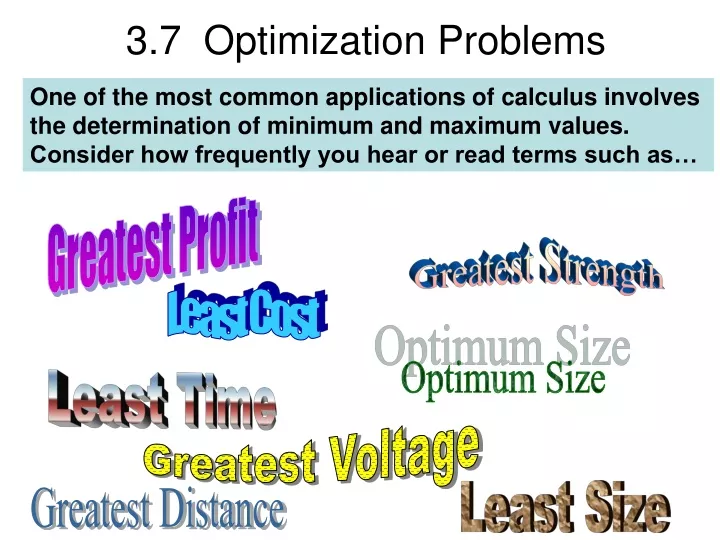 3 7 optimization problems