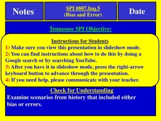 Tennessee SPI Objective: