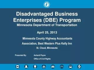 Disadvantaged Business Enterprises (DBE) Program  Minnesota Department of Transportation