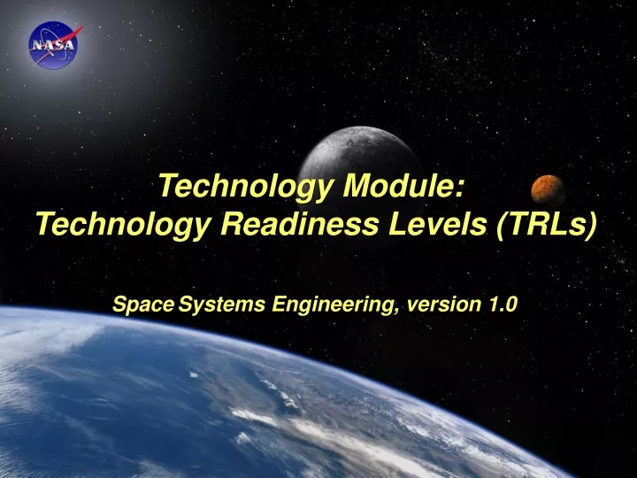 technology module technology readiness levels