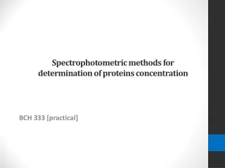 Spectrophotometric methods for  determination of proteins concentration