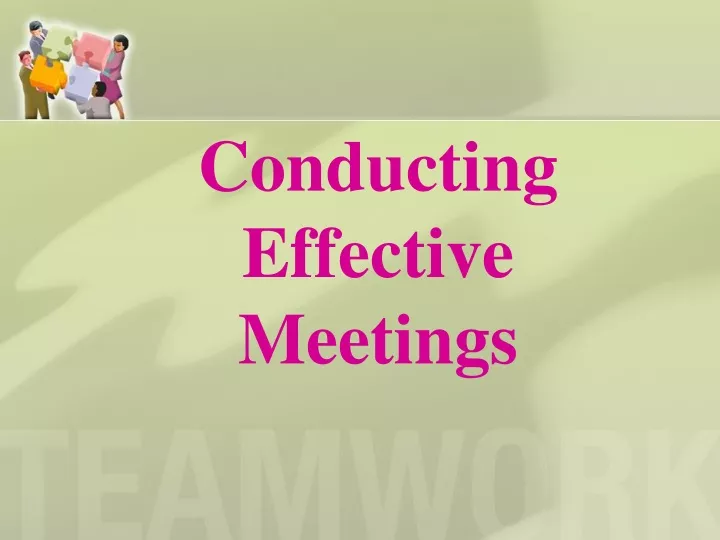 conducting effective meetings