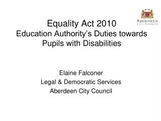 Equality Act 2010 Education Authority’s Duties towards Pupils with Disabilities