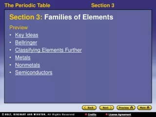 Section 3:  Families of Elements