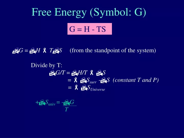 free energy symbol g