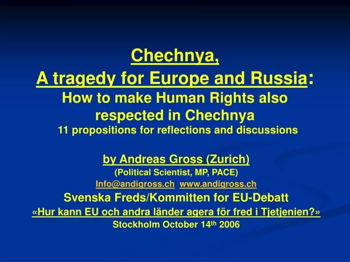 chechnya a tragedy for europe and russia