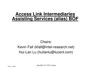 Access Link Intermediaries Assisting Services (alias) BOF
