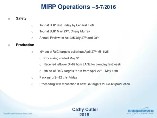 MIRP Operations – 5-7/2016