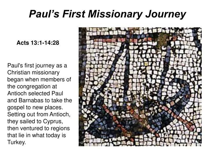 paul s first missionary journey