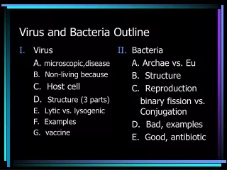 Virus and Bacteria Outline
