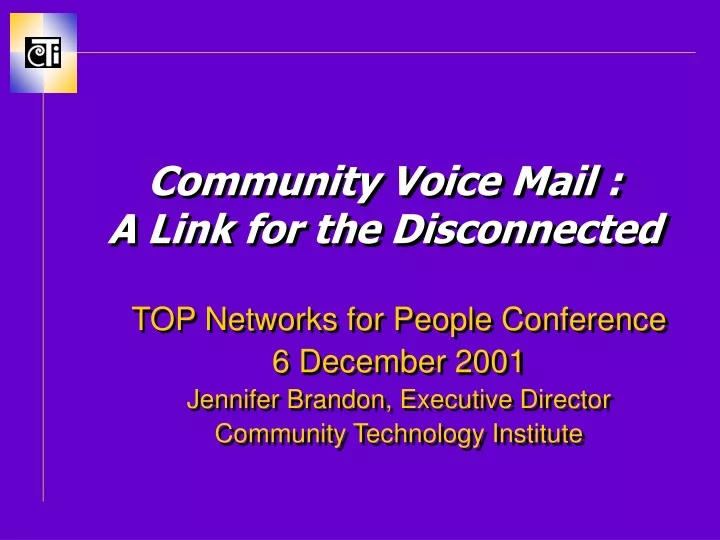 community voice mail a link for the disconnected