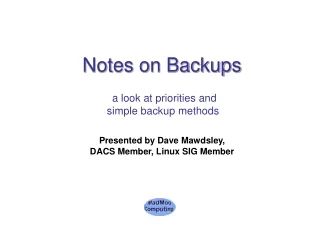 Notes on Backups