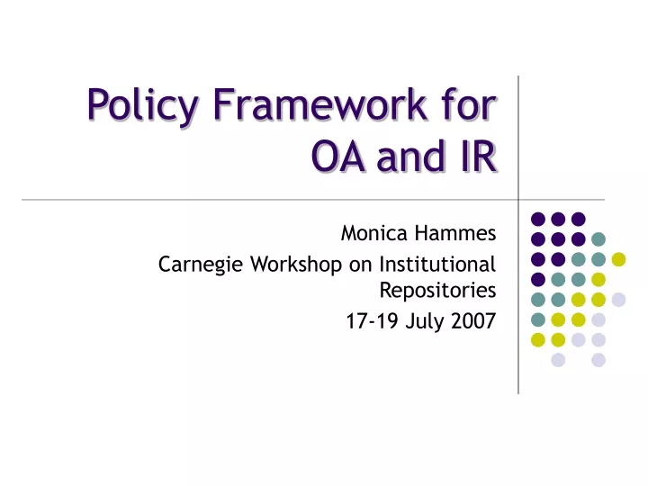 policy framework for
