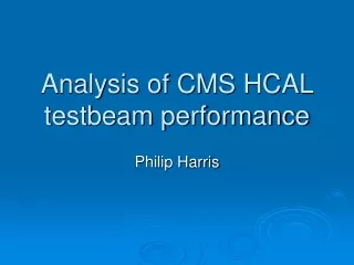 Analysis of CMS HCAL testbeam performance