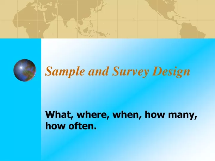 sample and survey design
