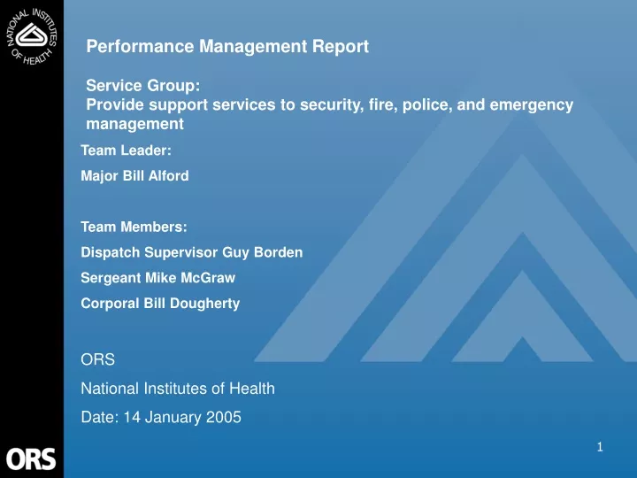 performance management report service group