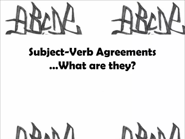 subject verb agreements what are they