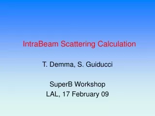 IntraBeam Scattering Calculation