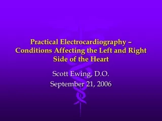 Practical Electrocardiography – Conditions Affecting the Left and Right Side of the Heart