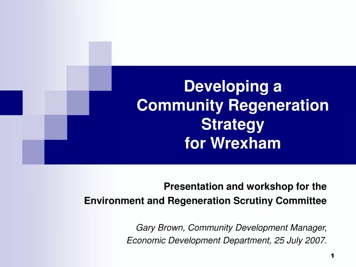 developing a community regeneration strategy for wrexham