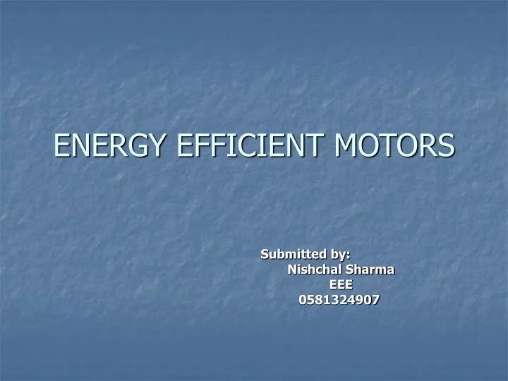 energy efficient motors