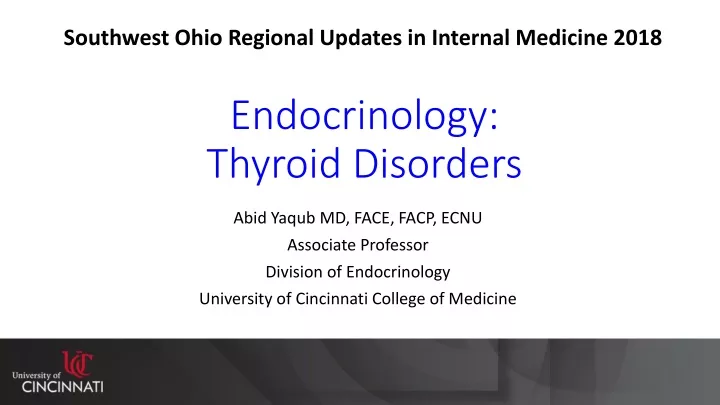 endocrinology thyroid disorders