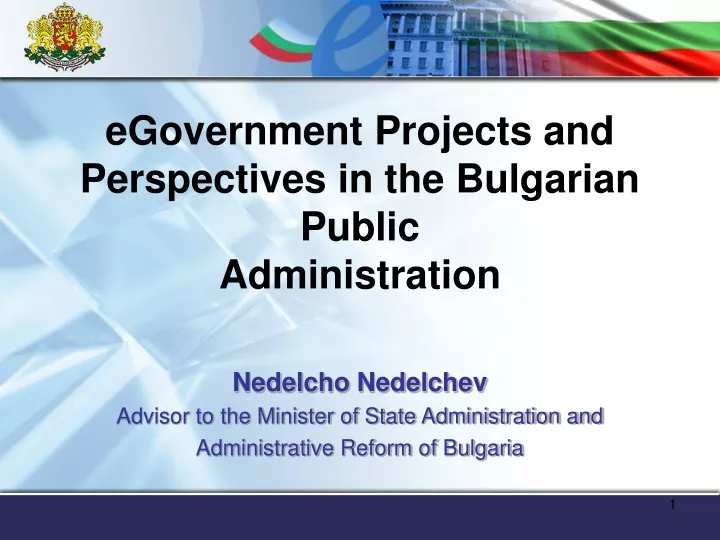 egovernment projects and perspectives in the bulgarian public administration