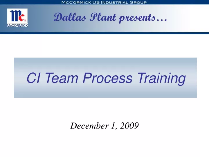 ci team process training