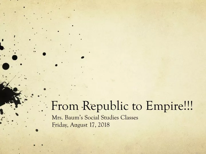 from republic to empire